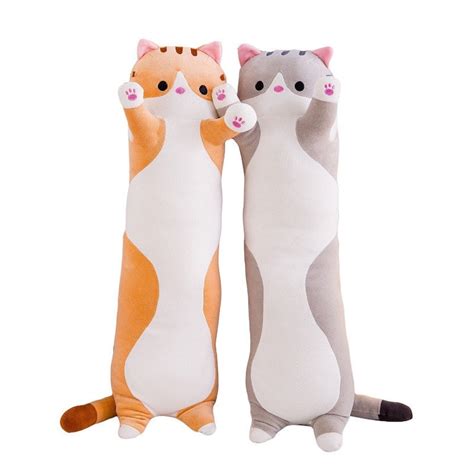 Long Cat Plush Body Pillow Cute Cat Plushie Doll Long Cat Etsy