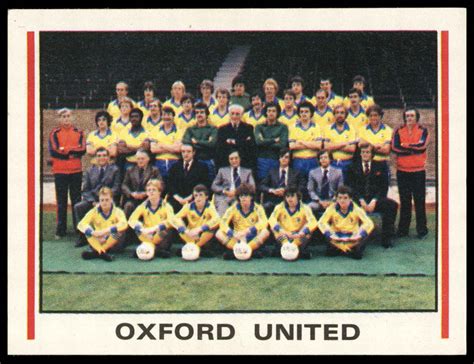 Panini ‘football 81 Team Photo Oxford United 1981 Cardhawk