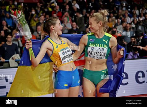 Yaroslava Mahuchikh Ukr Left And Eleanor Patterson Aus Celebrate