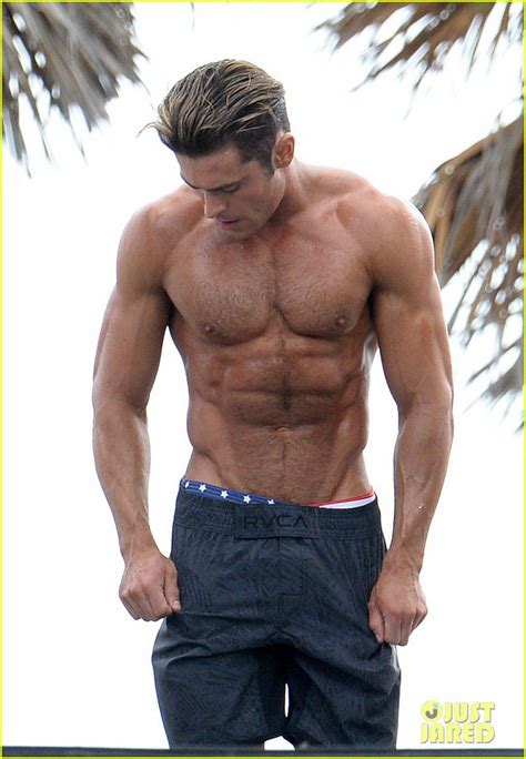 Full Sized Photo Of Zac Efron Abs Shirtless Obstacle Course Baywatch