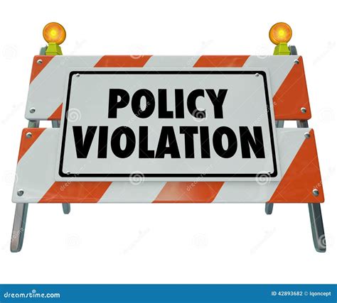 Policy Violation Warning Danger Sign Non Compliance Rules Regula Stock