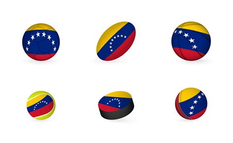 Sports equipment with flag of Venezuela. Sports icon set. 11435672 ...