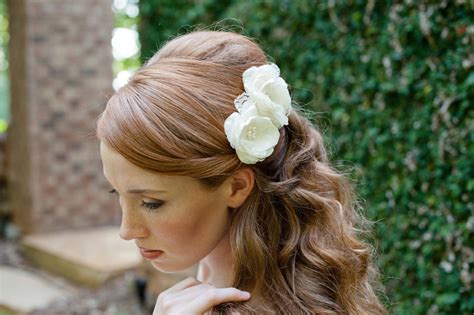 Romantic Wedding Hair Flowers All Down Bridal Hairstyle