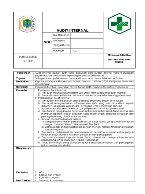 Iii142sop Audit Internal Pdf