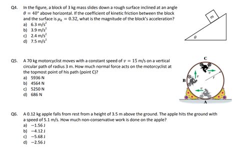 Solved Q4 M In The Figure A Block Of 3 Kg Mass Slides Down Chegg