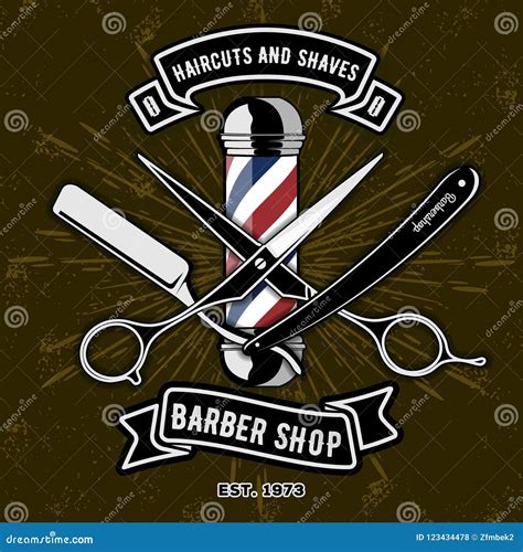 Barber Shop Logo Cartoon Vector | CartoonDealer.com #90898337