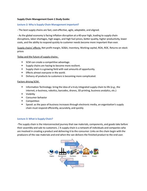 Scm Exam Study Guide Supply Chain Management Exam Study Guide