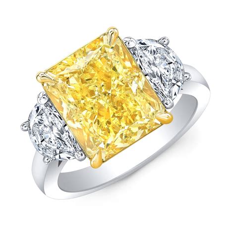 Canary Diamond Engagement Rings Fancy Yellow Cushion Cut Diamond