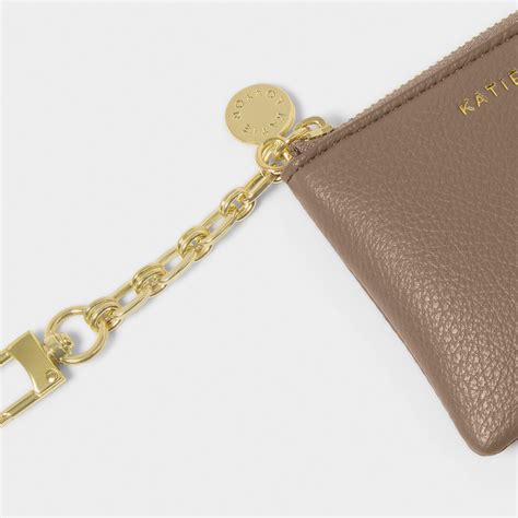 Katie Loxton Tilly Keychain Purse Mocha Maison White