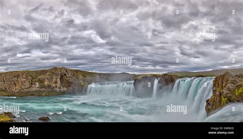 Iceland Scenic Landschaft In Island Wasserfall Godafoss Stock Photo