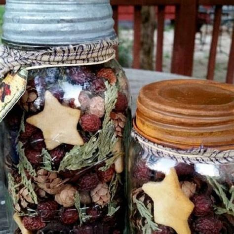 Primitive Rose Hip Potpourri In Rustic Mason Pint Jar Etsy