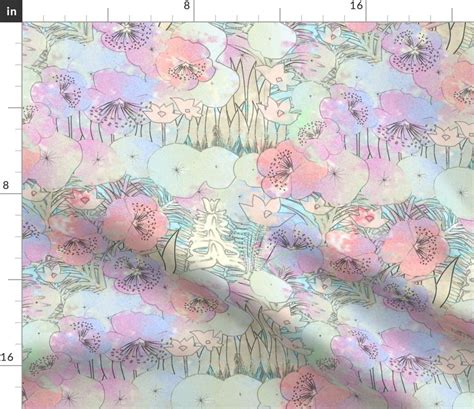 Tropical Flora Fabric Tropical Flora By Kociara Pastel Etsy