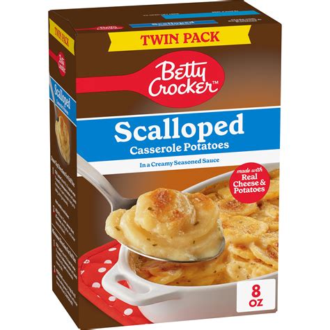 Betty Crocker Scalloped Casserole Potatoes Made With Real Cheese Twin Pack 8 Oz Box Walmart