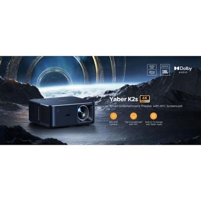 Yaber K2s 4k Projector With Android Tv 800 Ansi Wifi 6 Sound By Jbl