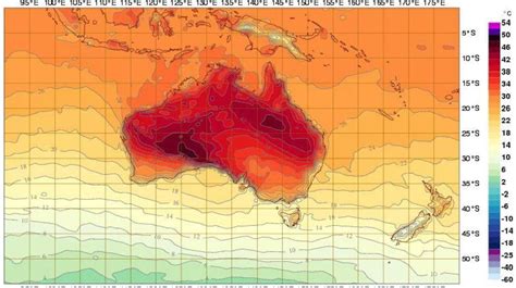 Hitzewelle Rekordhitze Australien F Hrt Neue Farbe Auf Wetterkarte