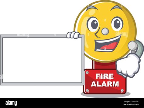 With board fire alarm stuck the cartoon wall Stock Vector Image & Art ...