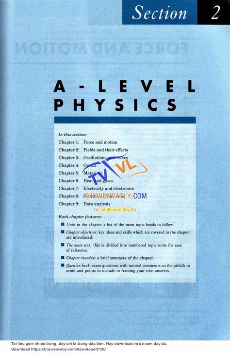 Pdf A Level Physics 1 Force And Motion Thư Viện Vật Lý