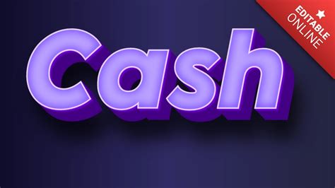 Cash Purple Neon 3d Text Effect Generator