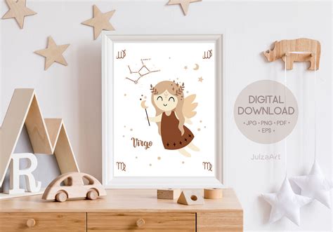 Virgo Poster Printable Virgo Zodiac Graphic By Julzaart · Creative Fabrica