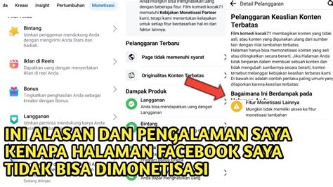 Ini Alasan Halaman Facebook Kalian Gagal Monetisasi YouTube