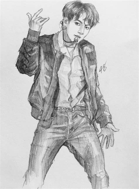 Pin By Chey On Fan Art Bts Drawings Sketches Kpop Drawings