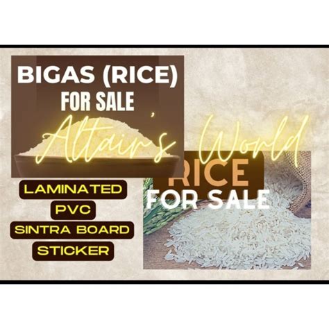 Rice For Sale Signage Bigas For Sale Signages Waterproof Print