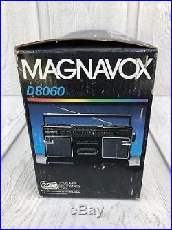 Vintage 80s MAGNAVOX D8060 BOOMBOX Stereo AM FM Radio Cassette Recorder