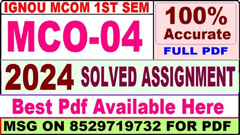 MCO 04 Solved Assignment 2024 Mco 04 Solved Assignment 2023 24 In