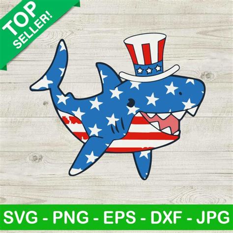 Usa Flag Shark 4th Of July SVG Funny American Flag Shark SVG 4th Of