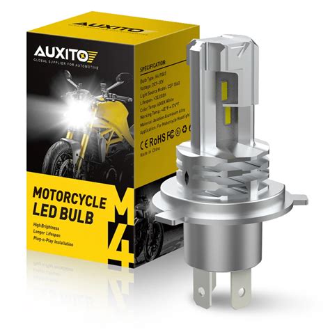 Auxito H4 9003 Led Headlight Led Bulbs H4 Motorcycle H4 Led Motorcycle 4 Leds 1pcs