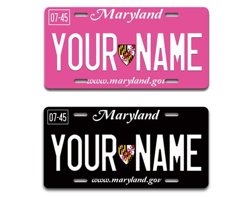 Personalized License Plate Custom Maryland State Pink Blackout Holiday 2021 Vanity Tag Vehicle