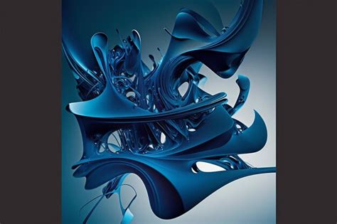 Premium AI Image | There is a blue abstract painting of a large piece ...