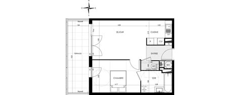 Plan appartement T2 de 41 62 m² neuf résidence Domaine Jade à