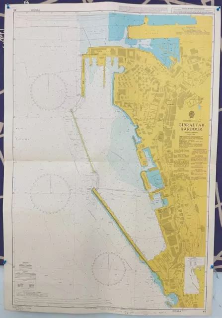 AMIRAUTÉ 45 MÉDITERRANÉENNE Mer Gibraltar Port Carte Chart Maritime