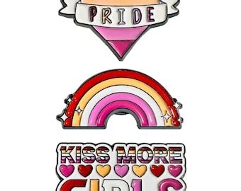Lesbian Pride Flag Enamel Pin Lesbian Pin LGBT Pins Queer Pin Lesbian Enamel Pin Etsy