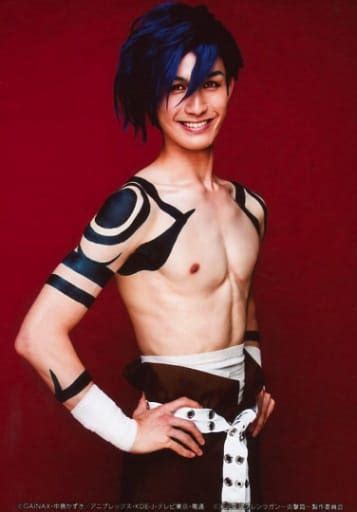 Shota Motokawa Kamina Upper Body Nude Costume Tea Hands And Hips Background Red