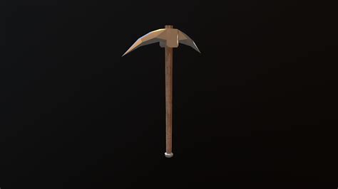 3d Model Pickaxe Vr Ar Low Poly Cgtrader