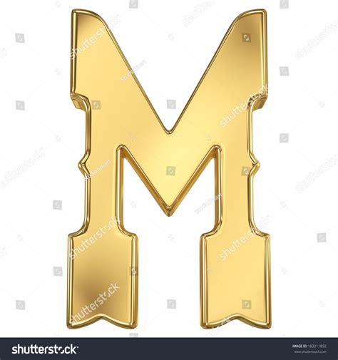 Letter M Gold Solid Western Alphabet Stock Illustration 183211892