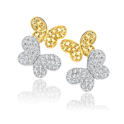 Yellow Sapphire and Diamond Butterfly Earrings | JM Edwards Jewelry