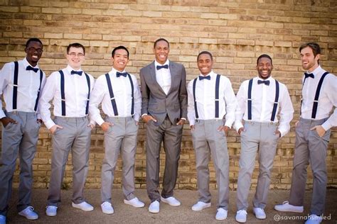 40 Cool White Sneakers Outfits For Men Groomsmen Suspenders