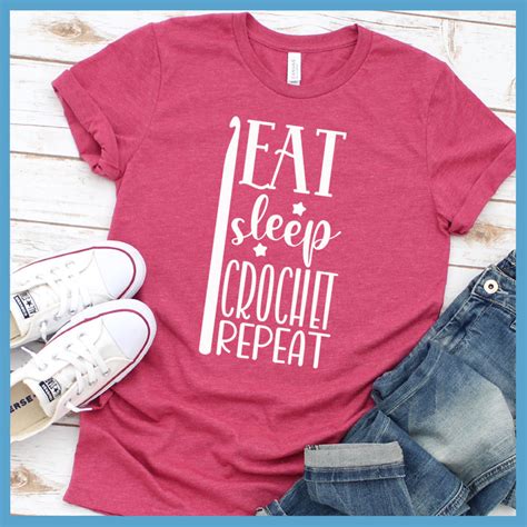 Eat Sleep Crochet Repeat T Shirt Brooke And Belle