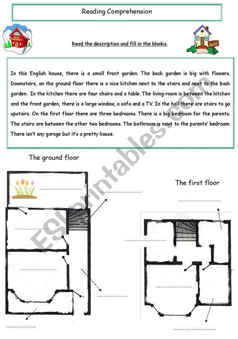 Reading Comprehension Description Of A House Esl Worksheet By Ponote