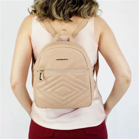 Mochila Couro Matelassê Nude Parcelamento sem juros