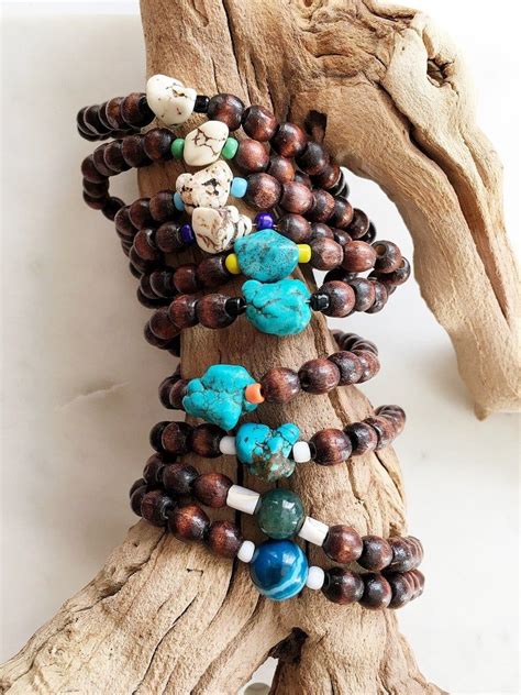 Mens Wood Bead Bracelet Boyfriend T T For Dad Etsy Wood Bead Bracelet Wood Beads