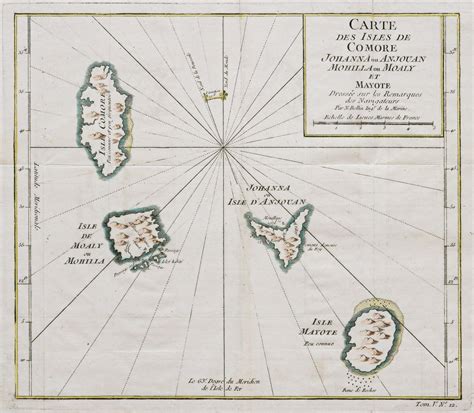 Carte Marine Ancienne Les Comores Cartes Livres Anciens