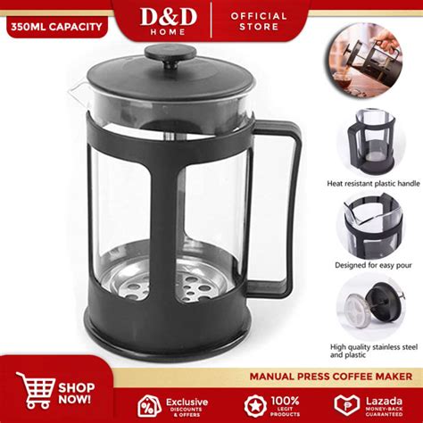 D DHome 350ml Manual Coffee Tea Press Filter French Maker Stainless