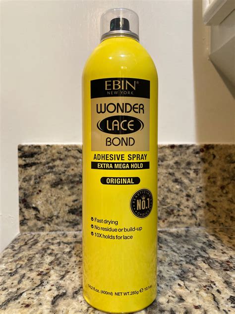 Ebin Wonder Lace Bond Adhesive Spray Extra Mega Hold Original Cck