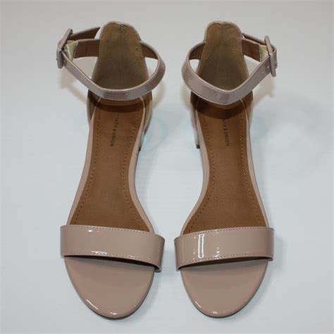 Th Union Justine Nude Faux Patent Ankle Strap Depop