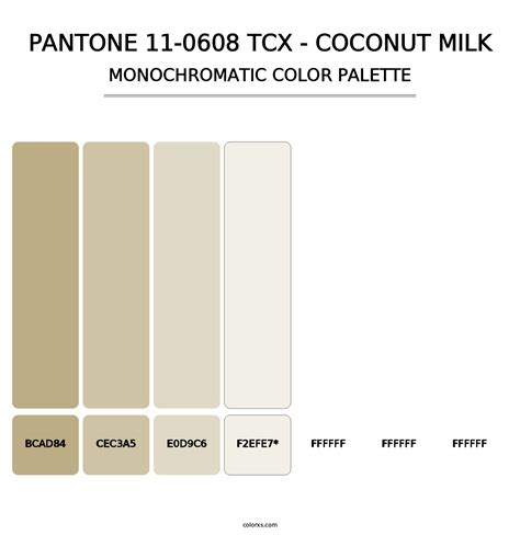 Pantone 11 0608 Tcx Coconut Milk Color Palettes