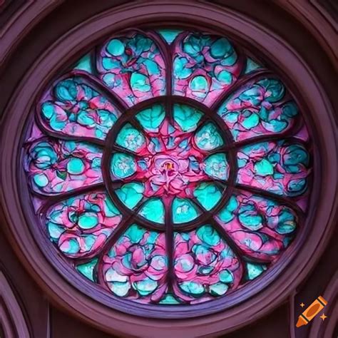 Pastel Blue And Pink Cathedral Rose Window On Craiyon